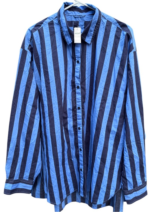 aerie Tops - NWT Aerie Anytime Fave oversized Button Down Striped Top Size Large
